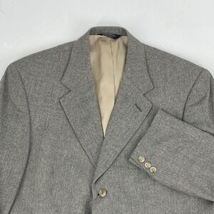 Brooks 346 Herringbone Blazer‎ Mens 41R Gray Tweed Sport Coat Jacket